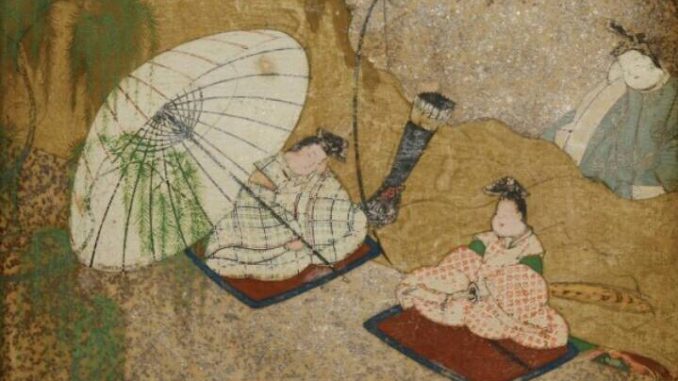 「伊勢物語図色紙」(室町時代、15世紀)